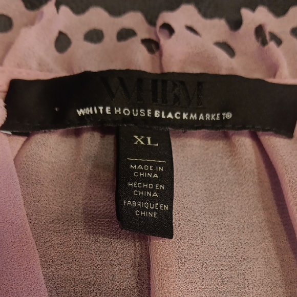 NWT! White House Black Market Lavender Lace Trim Blouse - Picture 9 of 15